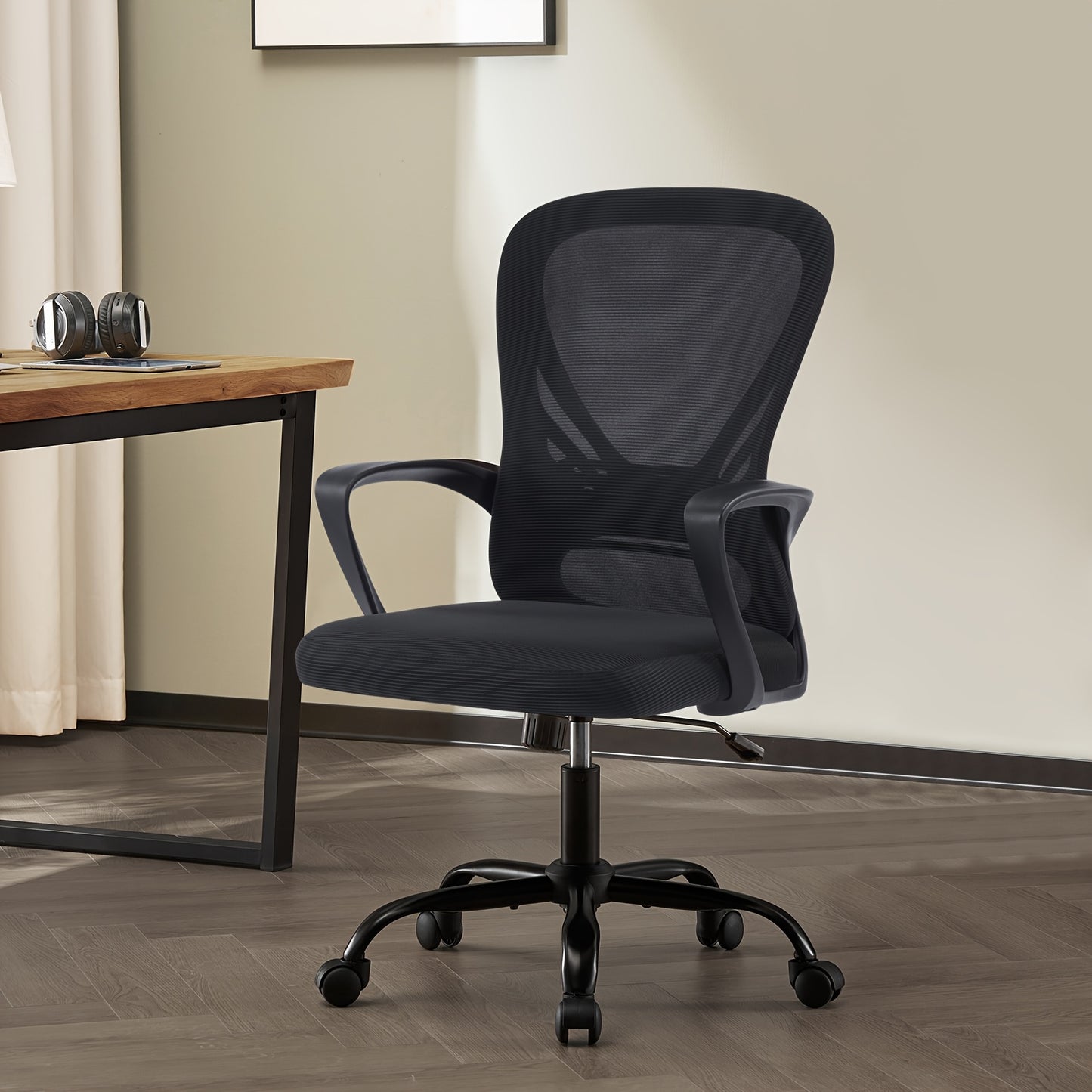 Ergonomic Office Chair, Mesh Home Office Chair, Lumbar Support, Height Adjustable, 360° Five-wheel Swivel Chair, Breathable Mesh Back & Comfortable Seat & Lumbar Support, Partner Chair For Office And Conference Room & Best Choice For Office People