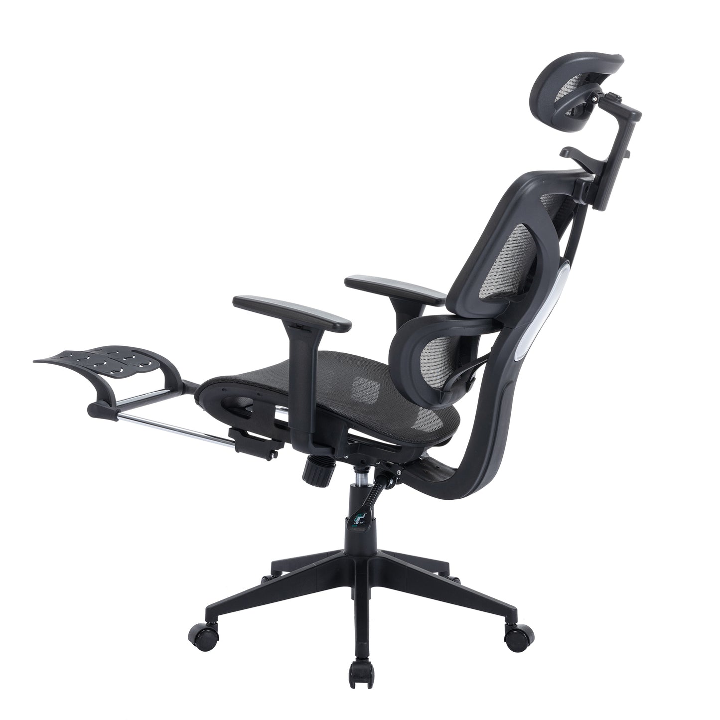 VECELO Ergonomic High Back Mesh Office Chair with Retractable Footrest, Backrest Tilt Function Adjustable, Black