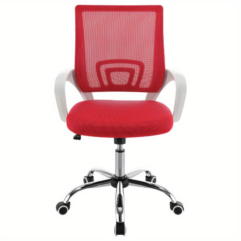 Anaheim Red Upholstered Adjustable Home Office Desk Chair Ergonomic Swivel Rolling Computer Task Chair with Lumbar Support for Back Pain Comfortable Seat Modern Executive Chair Wheels Mesh High Back