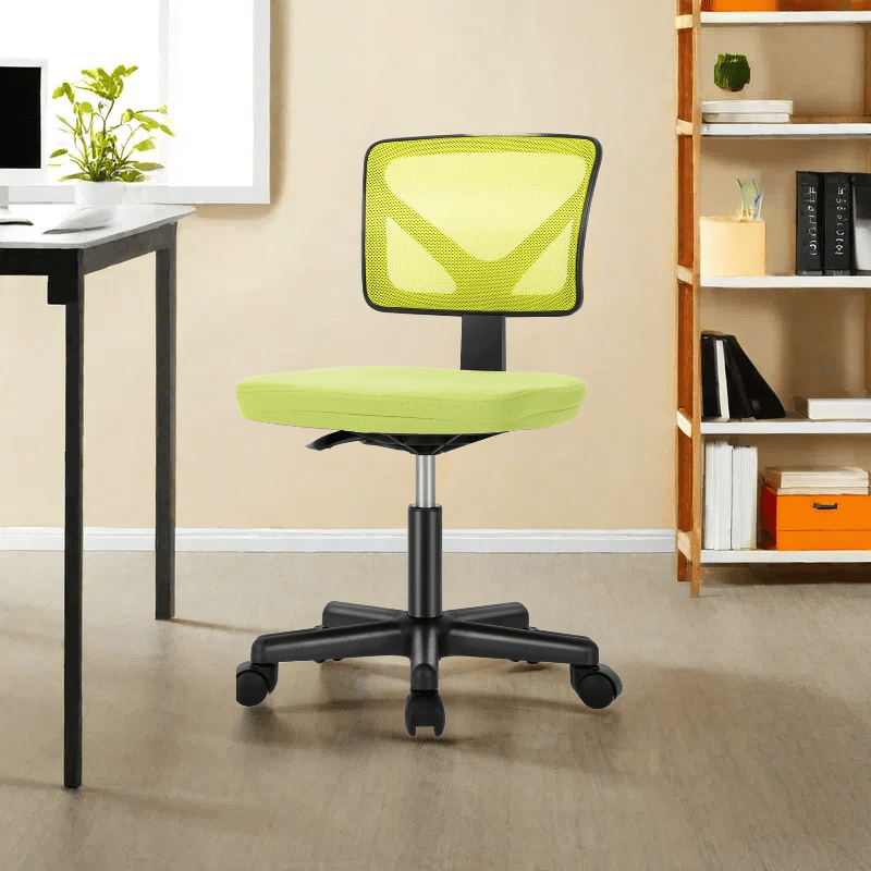 1pc Low Back Mesh Armless Office Chair, Swivel Rolling Armless Computer Chair with Lumbar Support, Can be Purchased Individually or in Combination