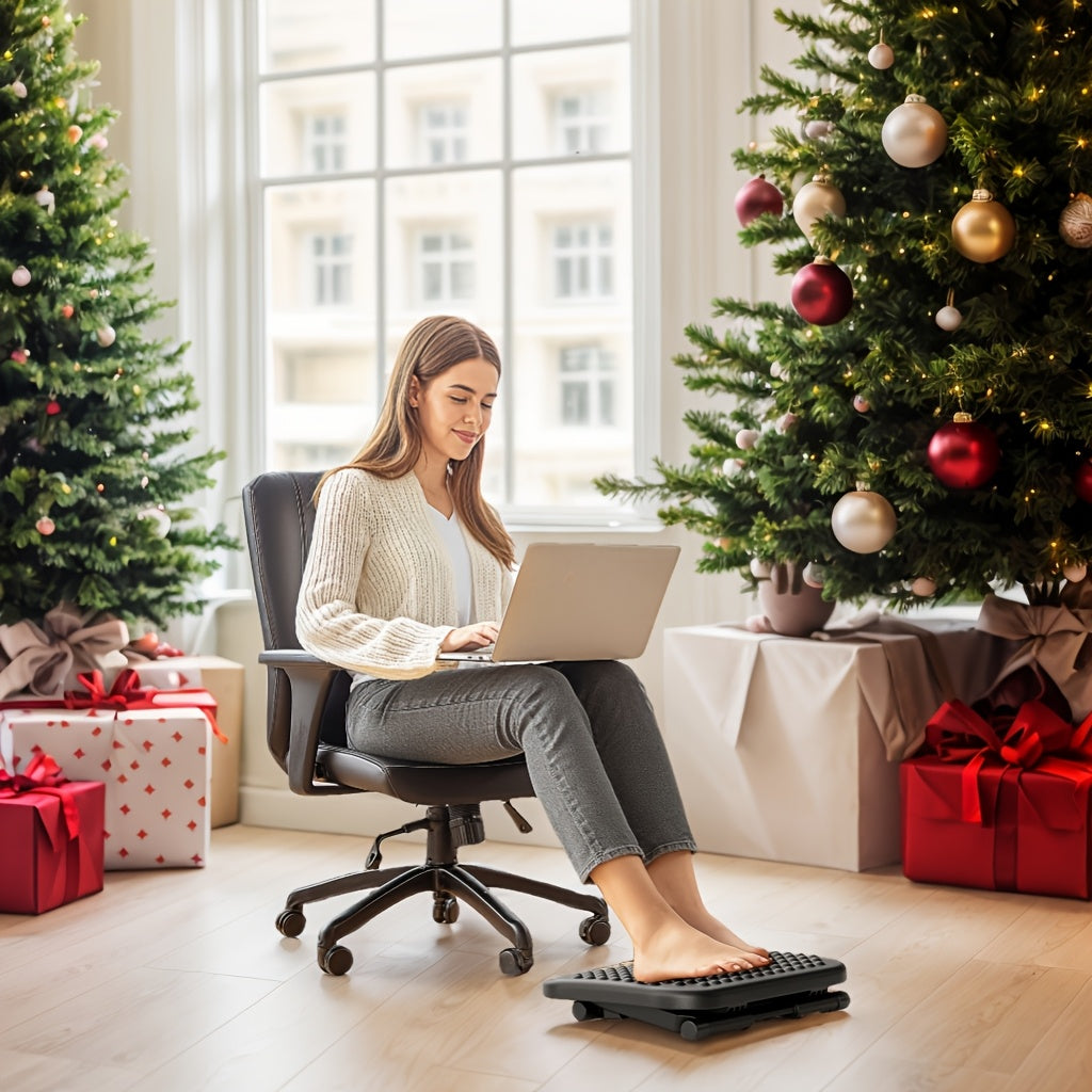 Ergonomic Office Chair, High Back Mesh Wide Seat, Gas Spring Double Monitor Stand, 3 Height Levels Under Desk Footrest, Perfect Match For Office With Multiple Choices.