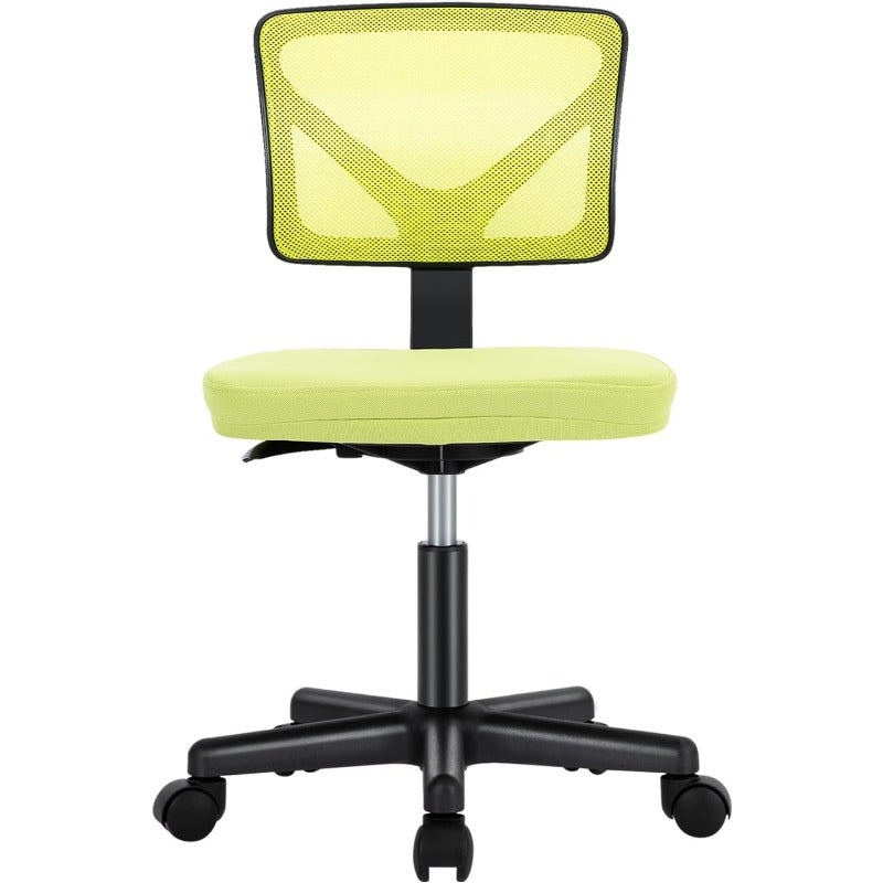 Office Computer Desk Chair Ergonomic LowBack Mesh Rolling Work Swivel Chairs with Wheels Armless Comfortable Seat Lumbar Support for Home Bedroom Study Student Adults Green