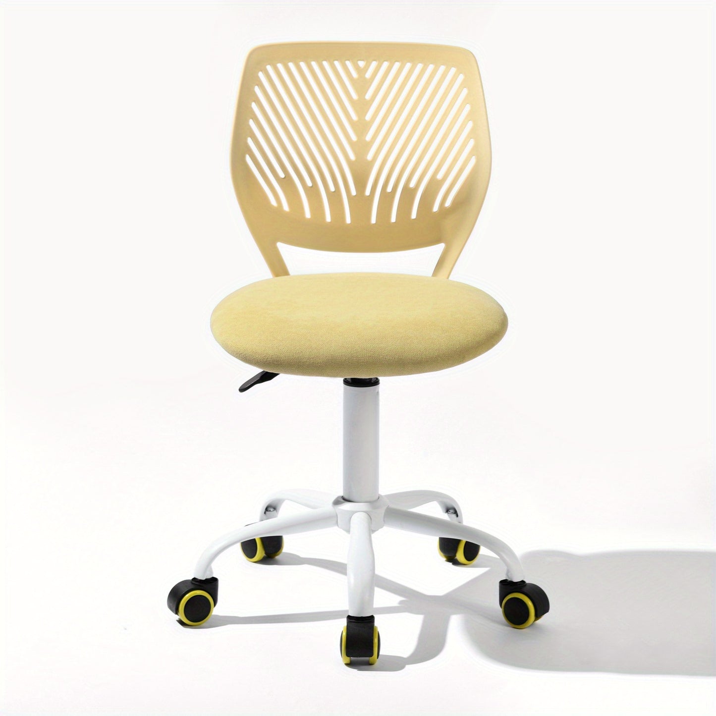 Homy Casa Compact Armless Office Chair, Adjustable Swivel Task Chair with Soft Cushion, Available in 7 Colors - Perfect for Home Office, Workspace, Bedroom, Study or Vanity