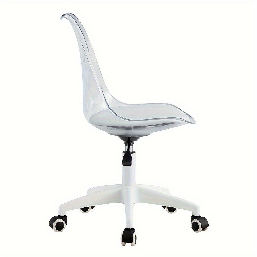 Third-generation office\u002Fgaming chair, Height Adjustable, adjustable 360 ° swivel chair, engineering plastic armless swivel computer chair, suitable for living room, bedroom and office, Transparent, for teenagers, furniture for home, small chairs.