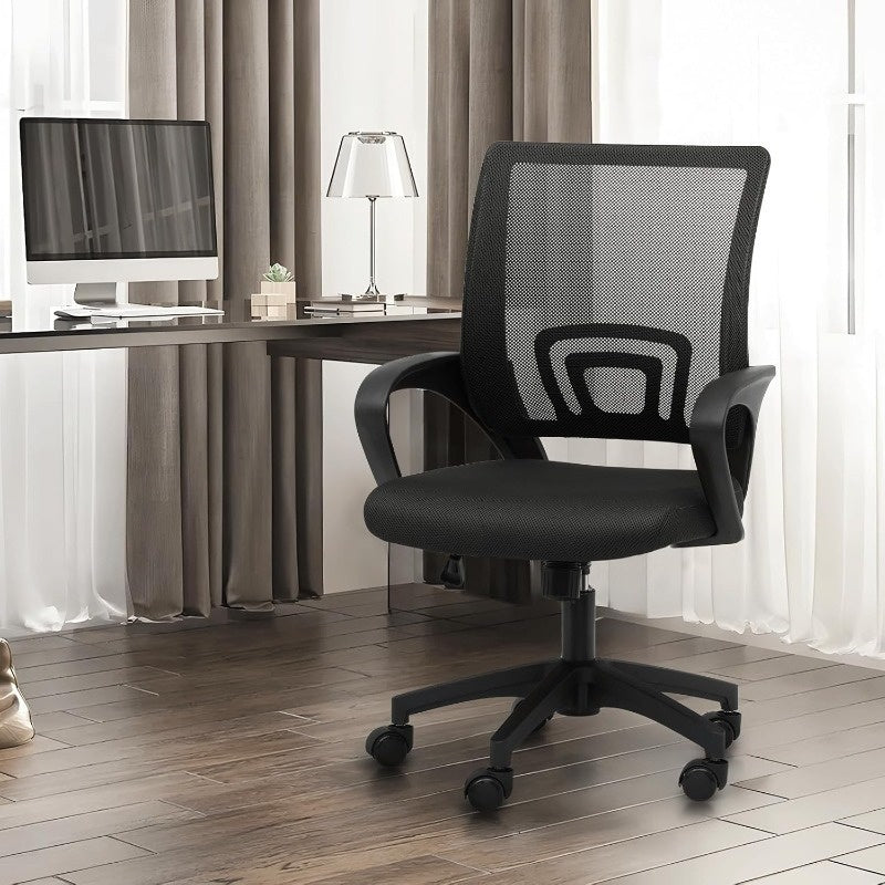 Ergonomic Office Chair with Lumbar Support - Heavy-Duty 300Lbs Capacity, Adjustable Height, Wide Seat Cushion - Swivel Wheels & Five-Star Base - for Home Office, Gaming, Professional Desk - Metal Frame Construction, Office Chair Cushion