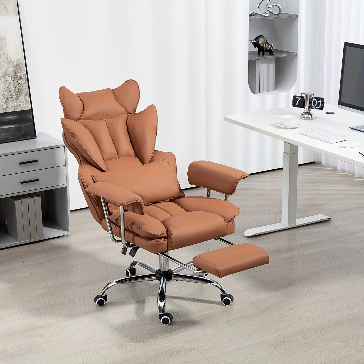 Big And Tall Desk Office Chair 400LBS | Computer Chair With Leg Rest And Lumbar Support, Executive Office Chair