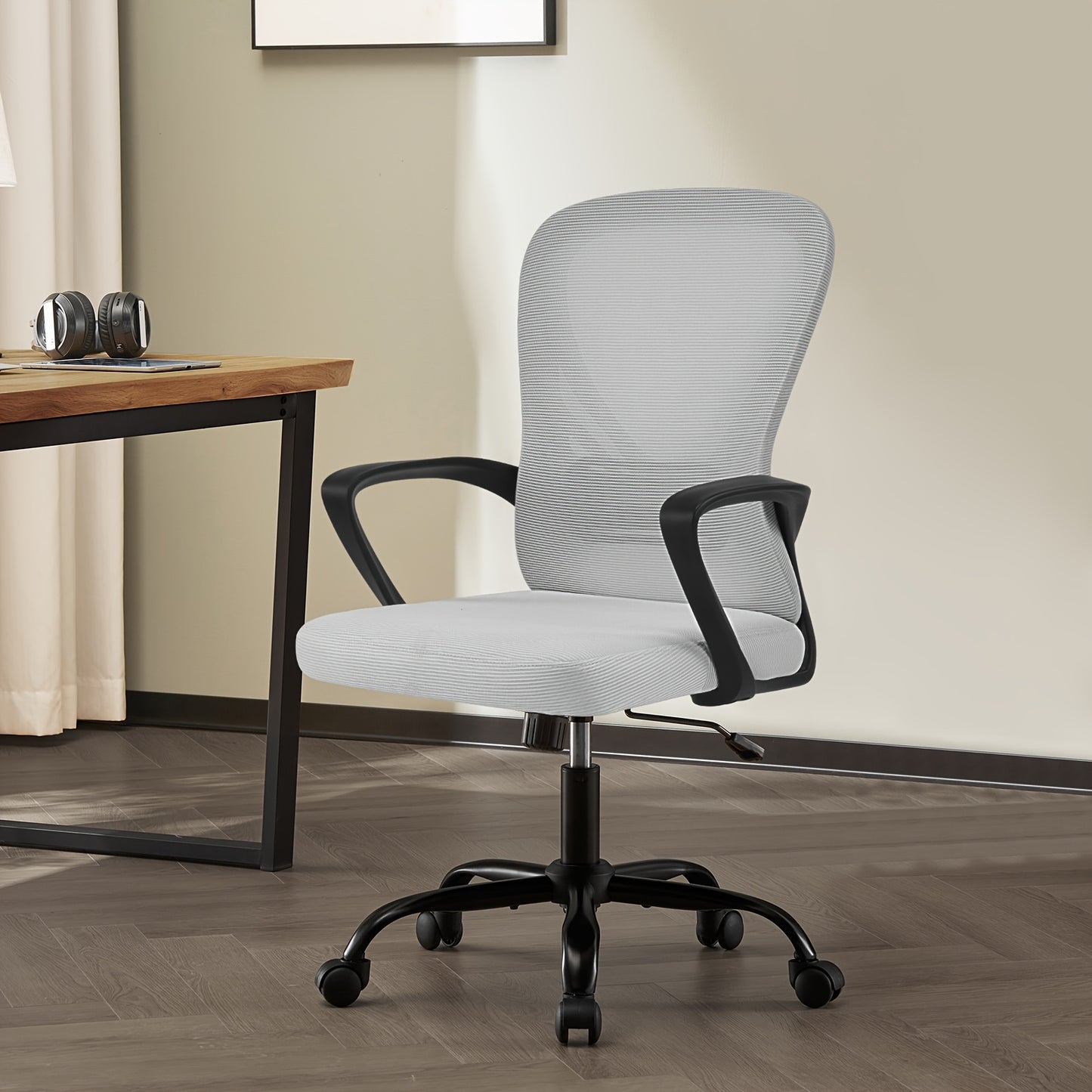 Ergonomic Office Chair, Mesh Home Office Chair, Lumbar Support, Height Adjustable, 360° Five-wheel Swivel Chair, Breathable Mesh Back & Comfortable Seat & Lumbar Support, Partner Chair For Office And Conference Room & Best Choice For Office People