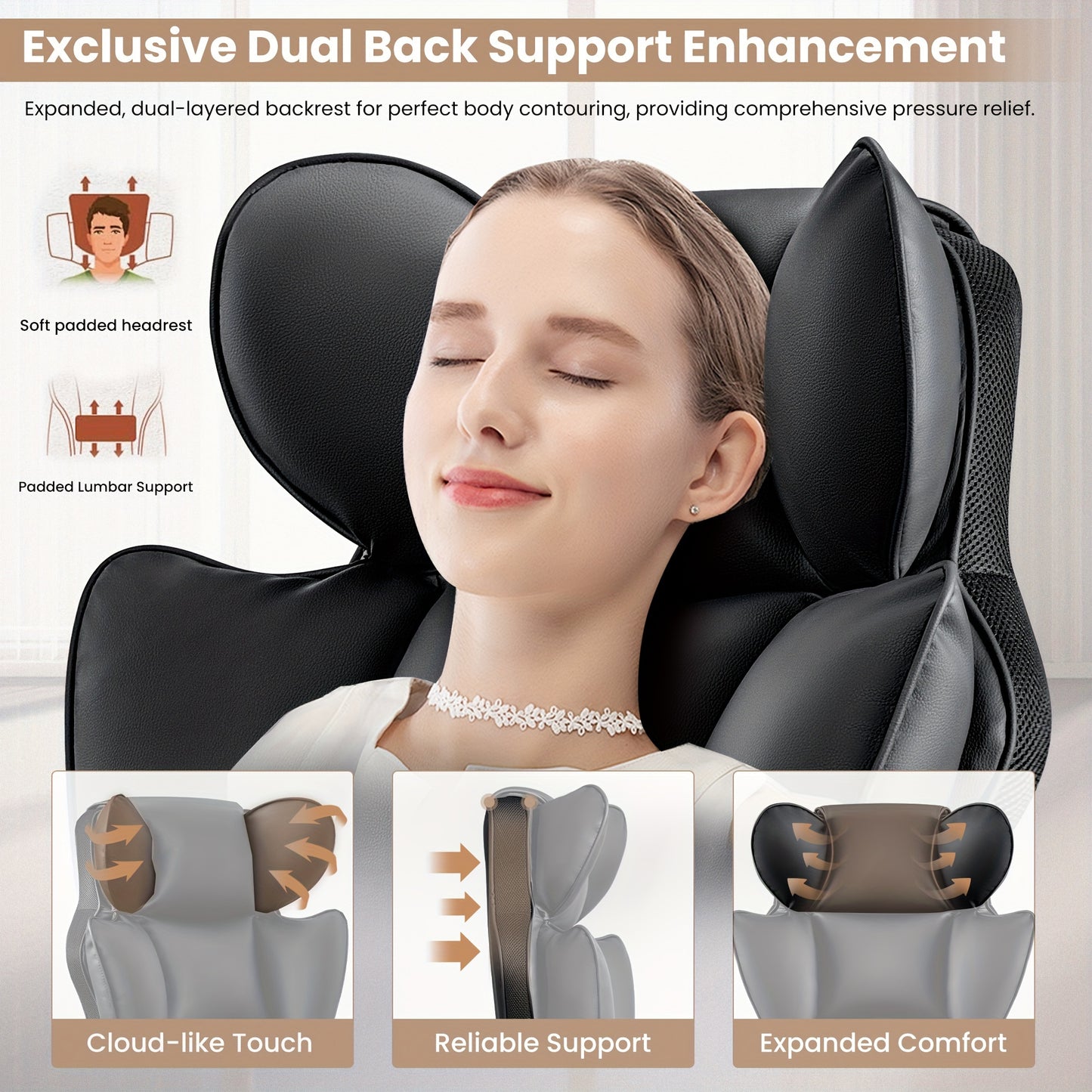KERDOM Office Desk Chair, Big & Tall Executive Office Chair With Footrest, Beautiful PU Leather Computer Chair, Ergonomic Reclining Chair High Back With Lumbar Support, Large Home Office Chair With Pillow Soft White Leather Chair Christmas Gift Chair