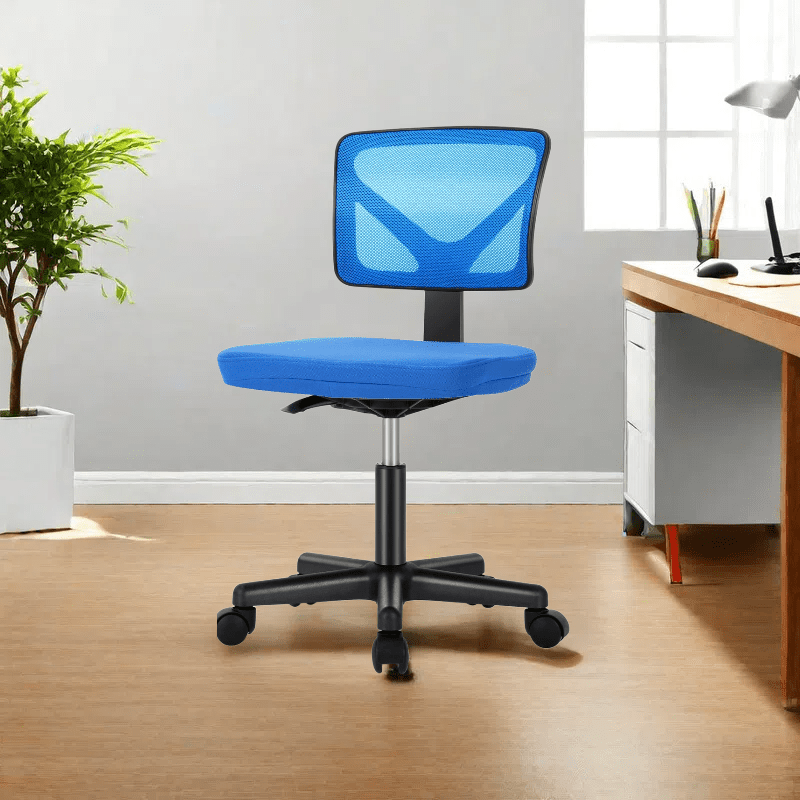 1pc Low Back Mesh Armless Office Chair, Swivel Rolling Armless Computer Chair with Lumbar Support, Can be Purchased Individually or in Combination