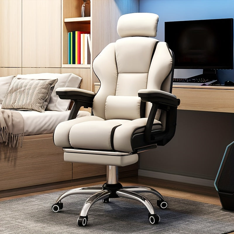 EXecutive Computer Chair Home Office Desk Chair, Adjustable Angle, Ergonomic Adjustable Height Chairs With Cushions Armrest For Long Time Seating-High Office Chair With Footrest