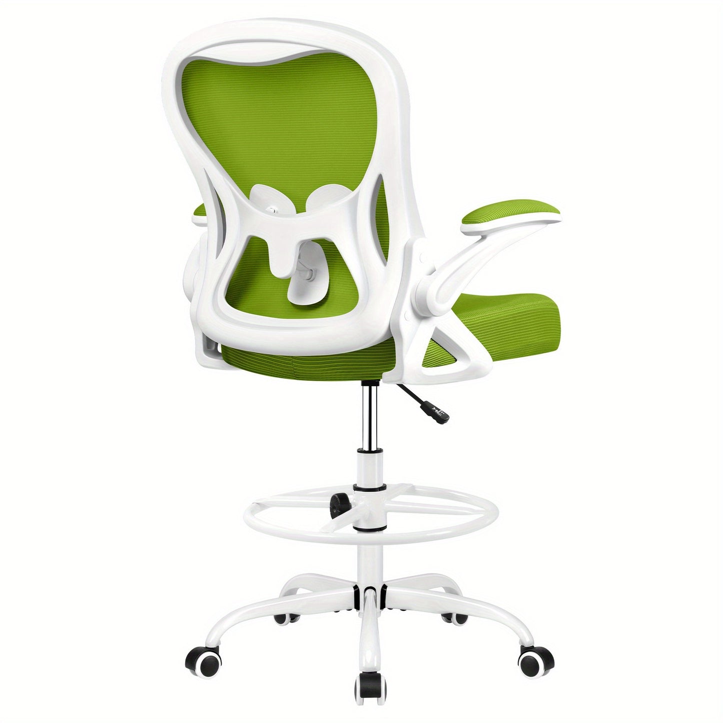 Actflame Drafting Chair Tall Office Chair With Flip-up Armrests Executive Ergonomic Computer Standing Desk Chair With Adjustable Lumbar Support And Adjustable Footrest Ring