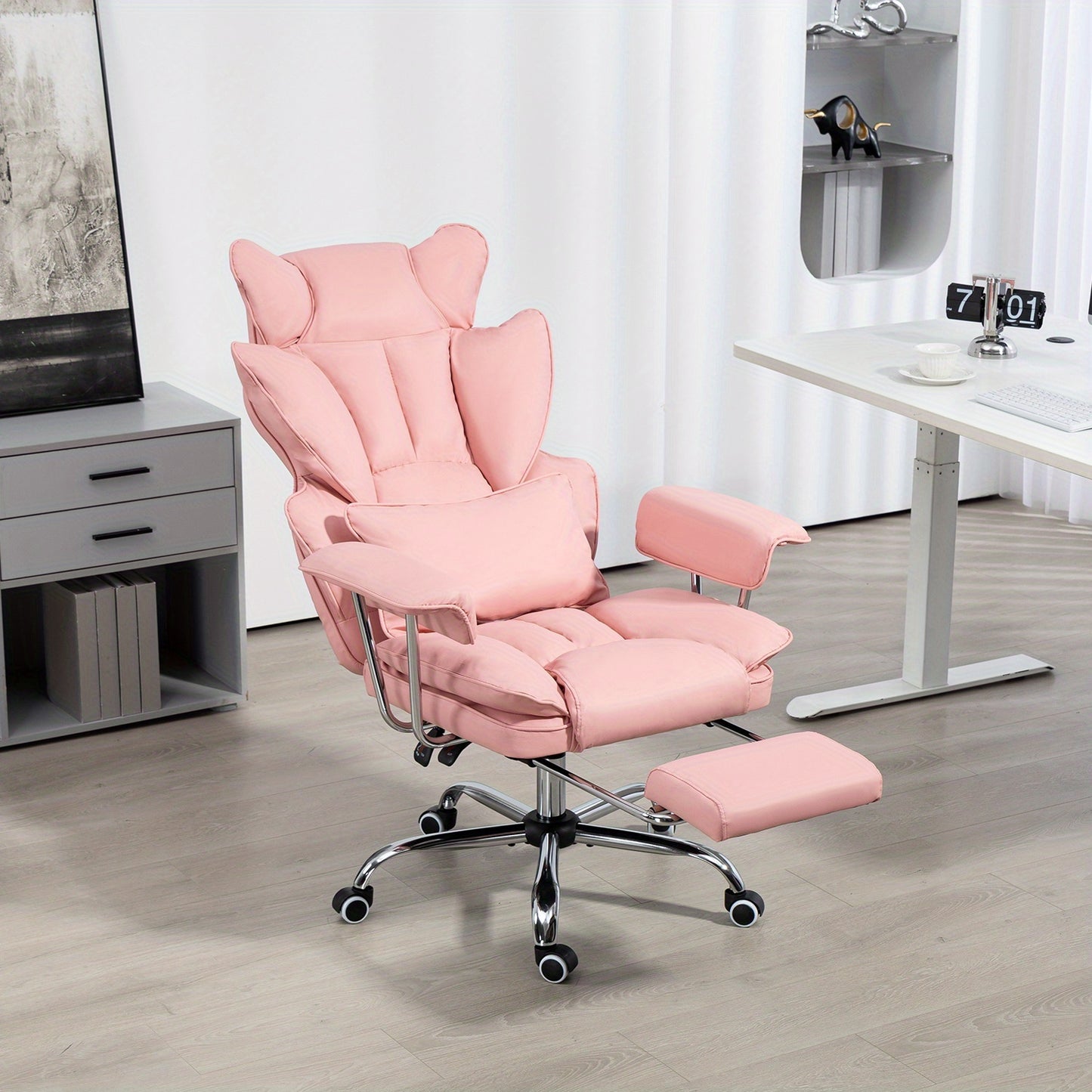 Big And Tall Desk Office Chair 400LBS | Computer Chair With Leg Rest And Lumbar Support, Executive Office Chair