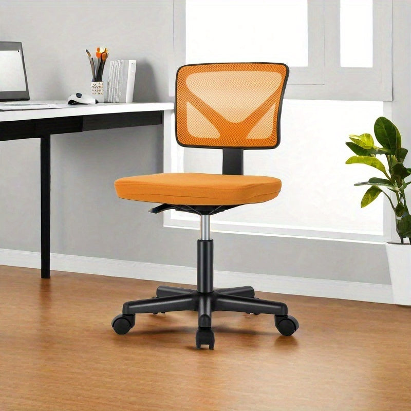1pc Low Back Mesh Armless Office Chair, Swivel Rolling Armless Computer Chair with Lumbar Support, Can be Purchased Individually or in Combination