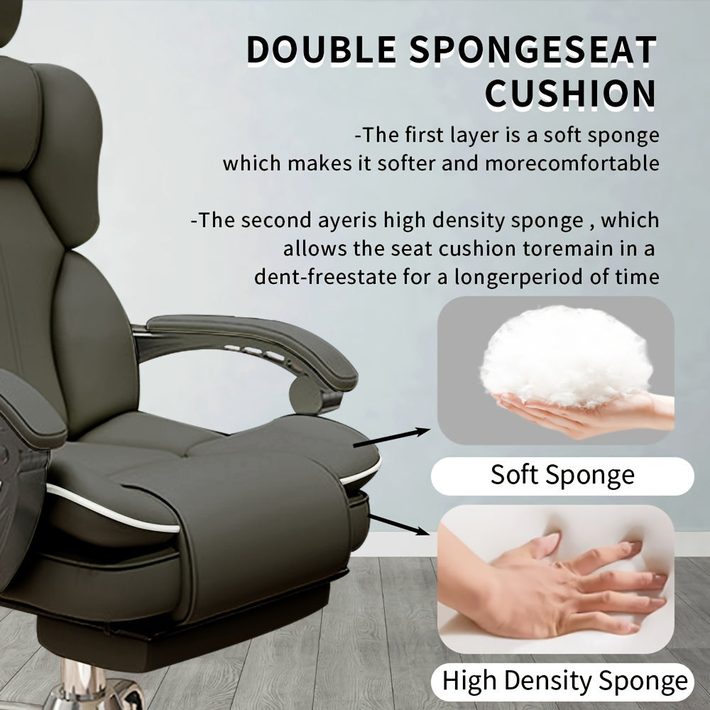 Ergonomic Big & Tall Office Chair - High Back Gaming Chair with Adjustable Height, Swivel Base, Lumbar Support & Foot Rest - White with Pink Accents, Metal Frame, Memory Foam Cushion for Comfort, Desk Chair