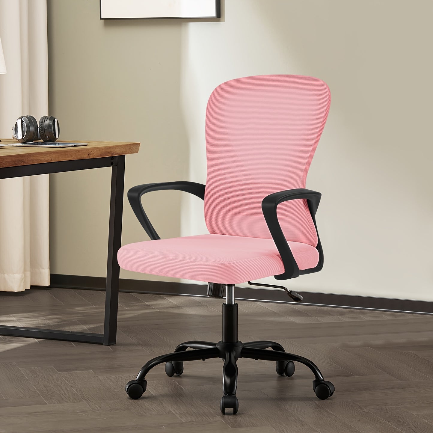 Ergonomic Office Chair, Mesh Home Office Chair, Lumbar Support, Height Adjustable, 360° Five-wheel Swivel Chair, Breathable Mesh Back & Comfortable Seat & Lumbar Support, Partner Chair For Office And Conference Room & Best Choice For Office People