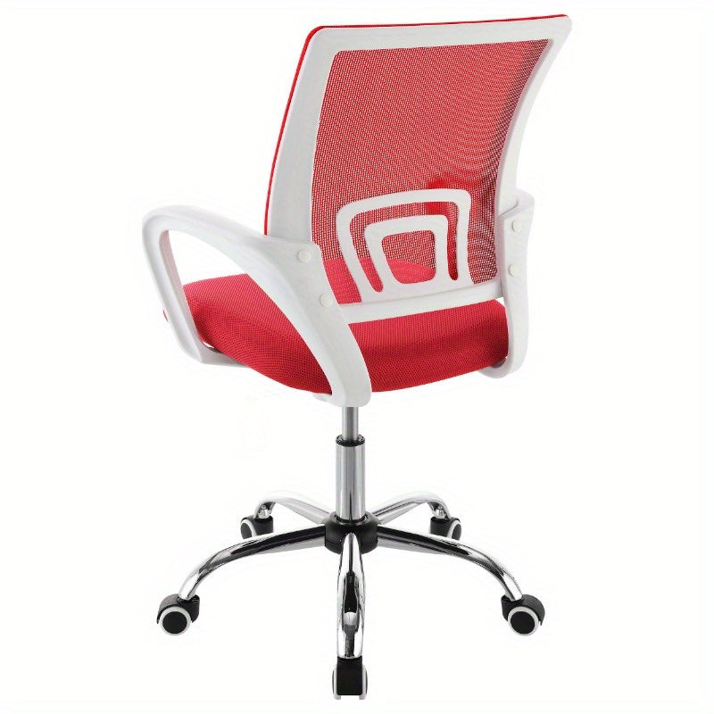 Anaheim Red Upholstered Adjustable Home Office Desk Chair Ergonomic Swivel Rolling Computer Task Chair with Lumbar Support for Back Pain Comfortable Seat Modern Executive Chair Wheels Mesh High Back