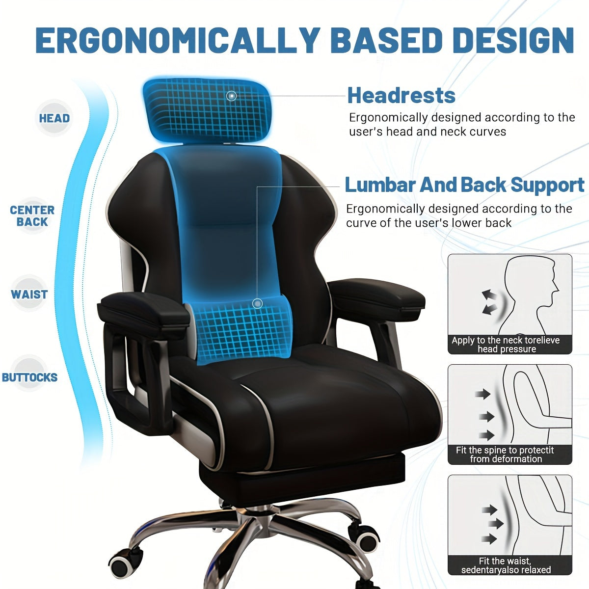 Ergonomic Adjustable Height Computer Chair, Metal Frame with Memory Foam Cushion, Open Back, Swivel, Armrests, and Wheels - Home Office Desk Chair, Home Office Chair | Contemporary Design | Metal Frame Chair, Office Chair Cushion
