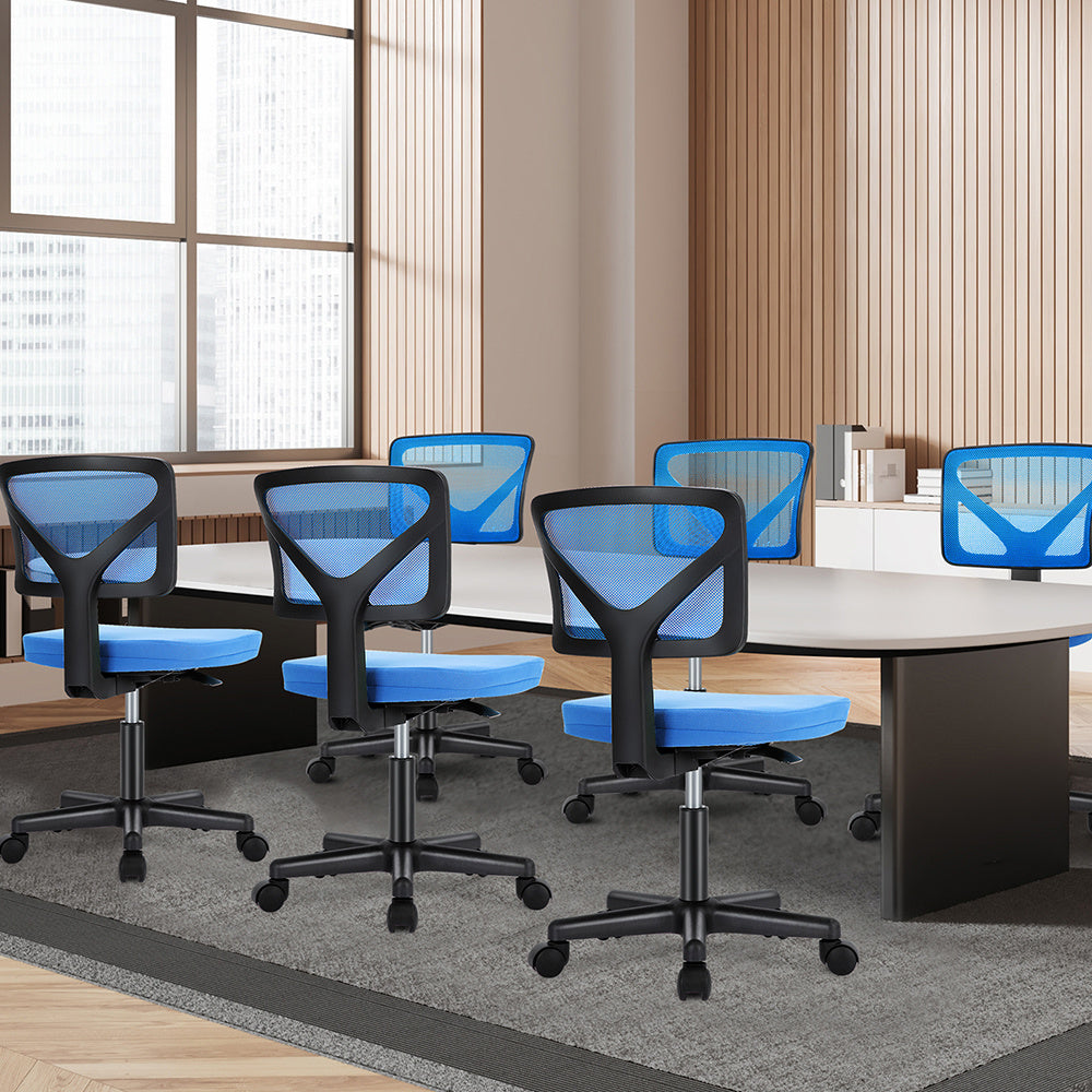 IDLE WAY Small Office Desk Chair with Wheels, Modern Rolling Armless Office Chair with Height Adjustable Comfortable Support, Cute Vanity Chair for Home Bedroom Office Study Make-up, Dressing Room