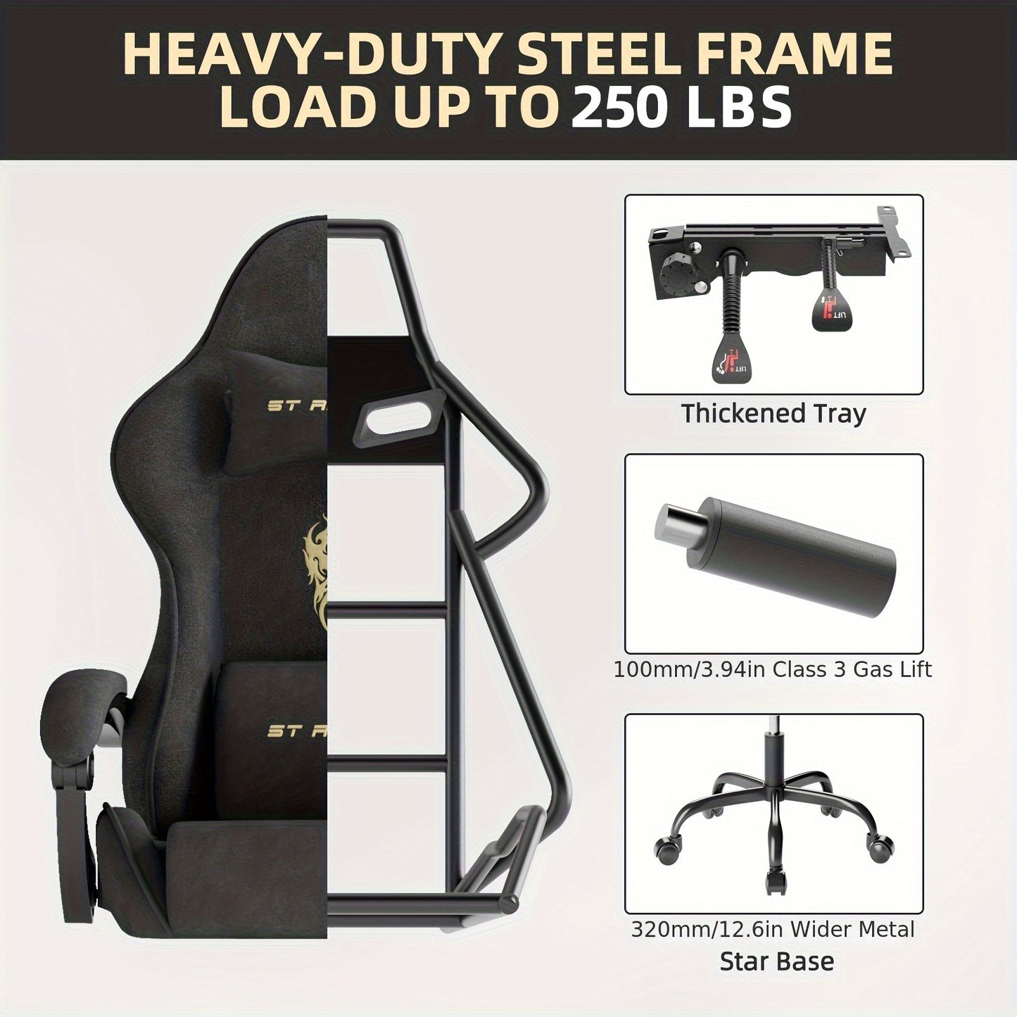 Velvet Fabric Gaming Chair, High Back Ergonomic Gamer Chair for Adult, Comfortable Video Game Chair with Footrest And Massage Lumbar Cushion
