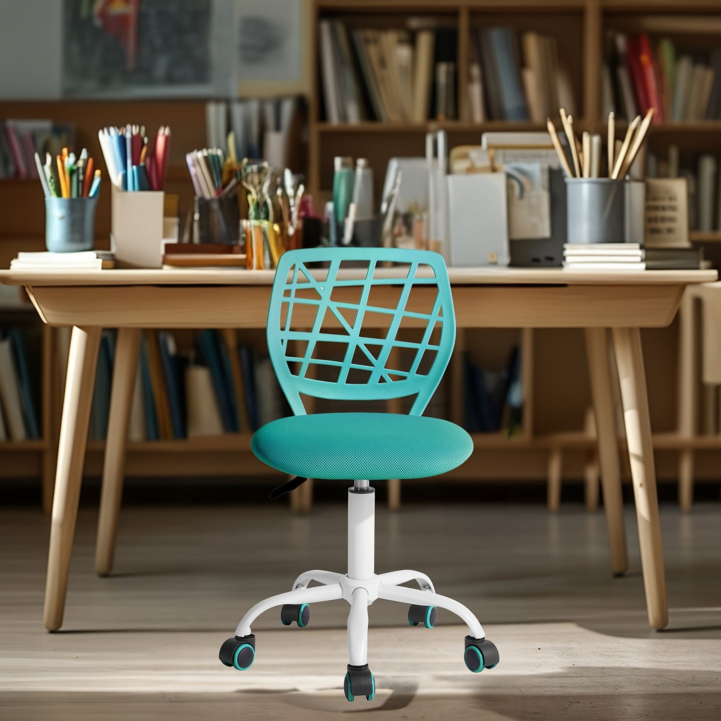 Ergonomic Pink Study Chair with Mesh Backrest & Padded Seat - Adjustable Height, Swivel Base for Desk and Home Office, Vibrant Design for Bedrooms and Study Areas, Desk Chair, FURNITURER