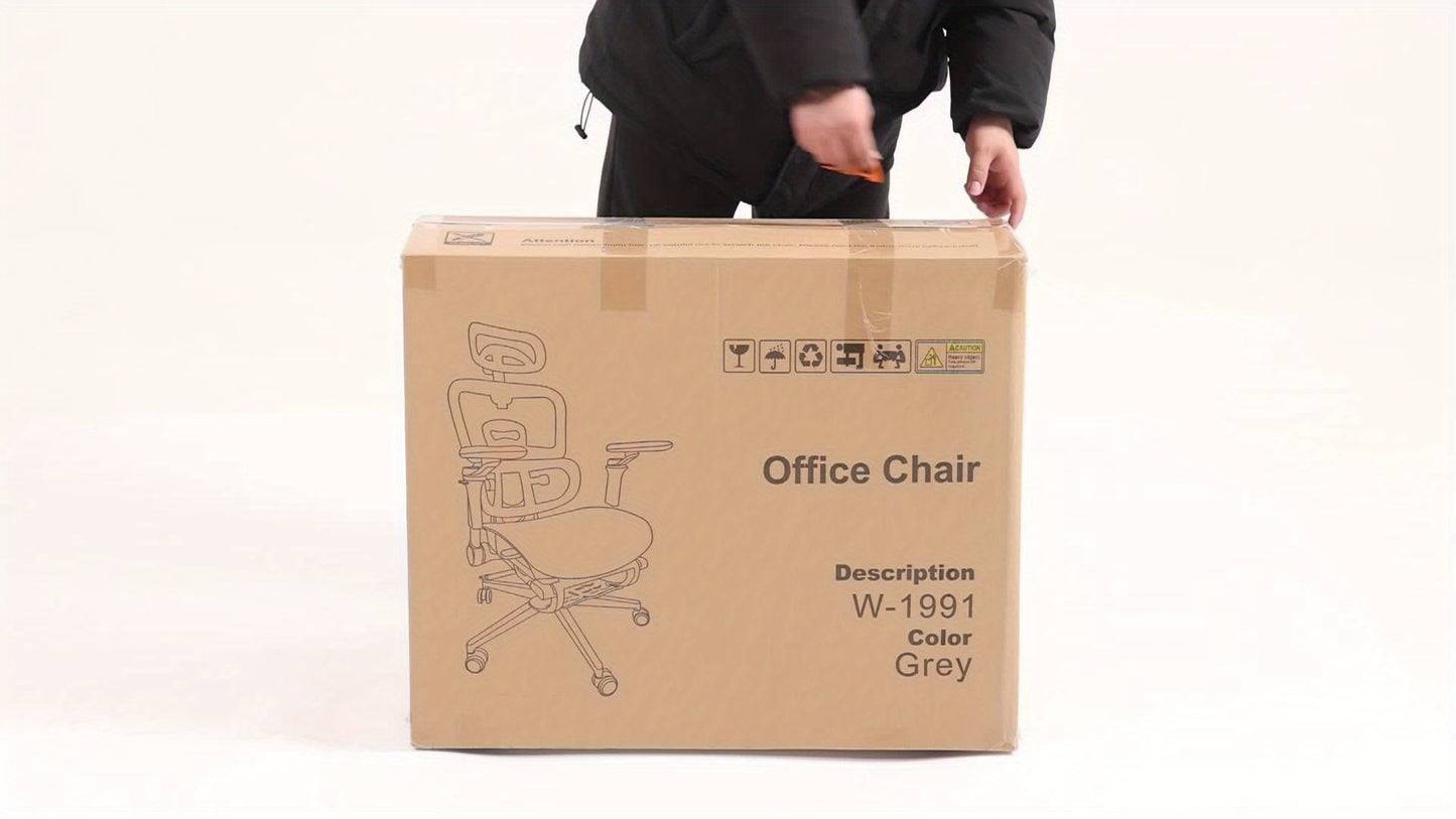 Mesh Ergonomic Office Chair With Footrest, High Back Computer Gaming Chair With Lumbar Support, Back Support, 6D Armrests For Big And Tall Napping Work Chair