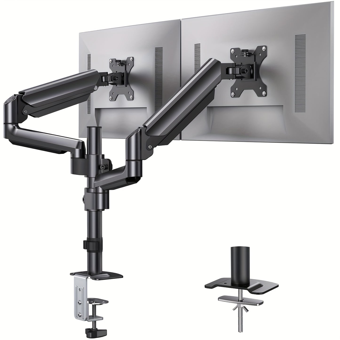 Ergonomic Office Chair, High Back Mesh Wide Seat, Gas Spring Double Monitor Stand, 3 Height Levels Under Desk Footrest, Perfect Match For Office With Multiple Choices.