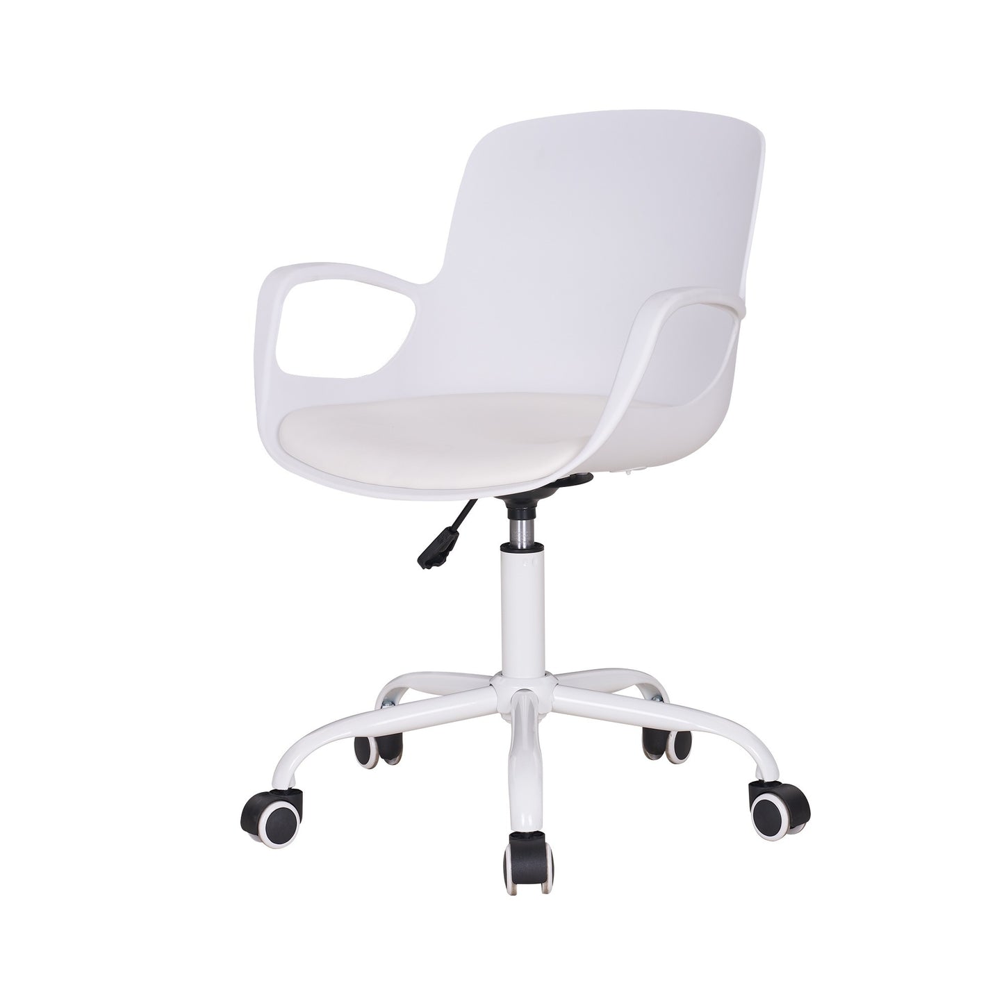 VECELO Height Adjustable Office Chair with Armrests and 360° Swivel Wheels, Mid-Back Chair for Home Office Room
