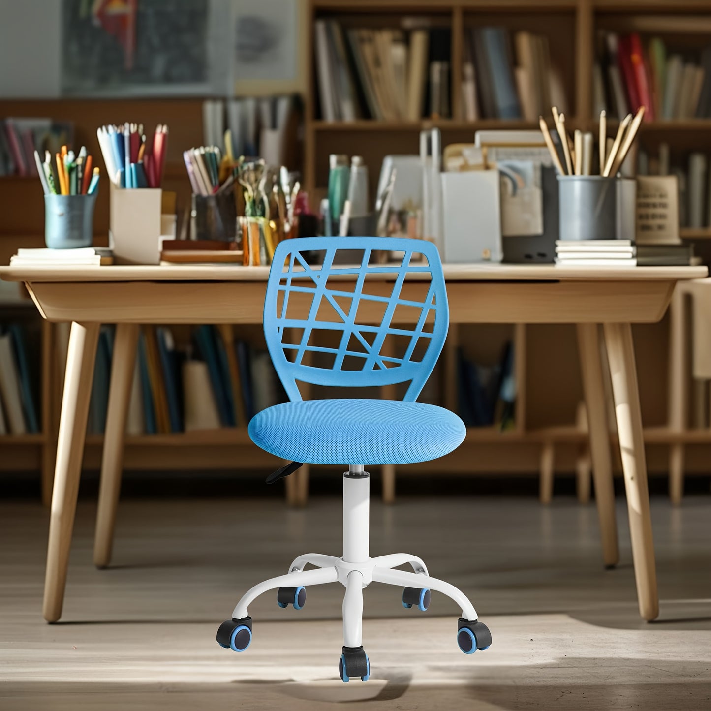 Ergonomic Pink Study Chair with Mesh Backrest & Padded Seat - Adjustable Height, Swivel Base for Desk and Home Office, Vibrant Design for Bedrooms and Study Areas, Desk Chair, FURNITURER