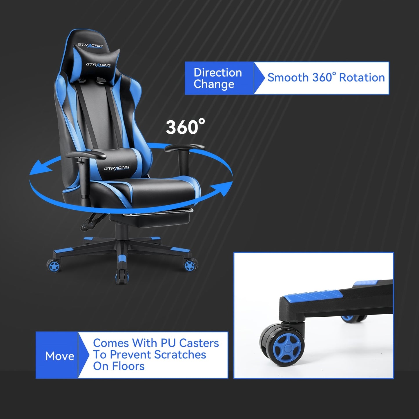 Ergonomic Gaming Chair For Gaming, Streaming, And Office Use - Reclining Esports Chair With Adjustable Height, Headrest & Lumbar Support, Heavy-Duty Design (350-400 Lbs Capacity)