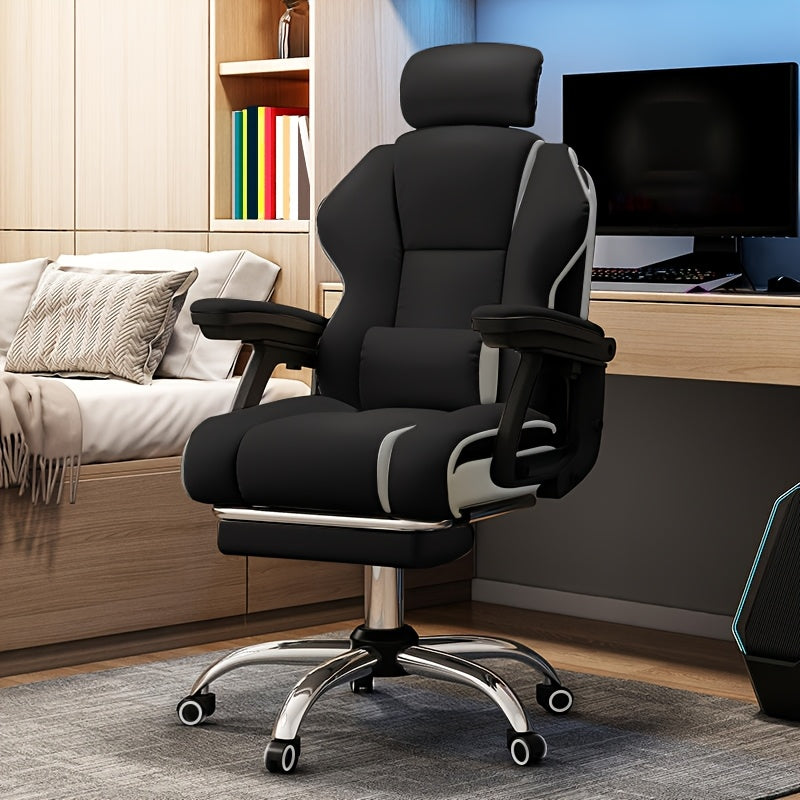 EXecutive Computer Chair Home Office Desk Chair, Adjustable Angle, Ergonomic Adjustable Height Chairs With Cushions Armrest For Long Time Seating-High Office Chair With Footrest