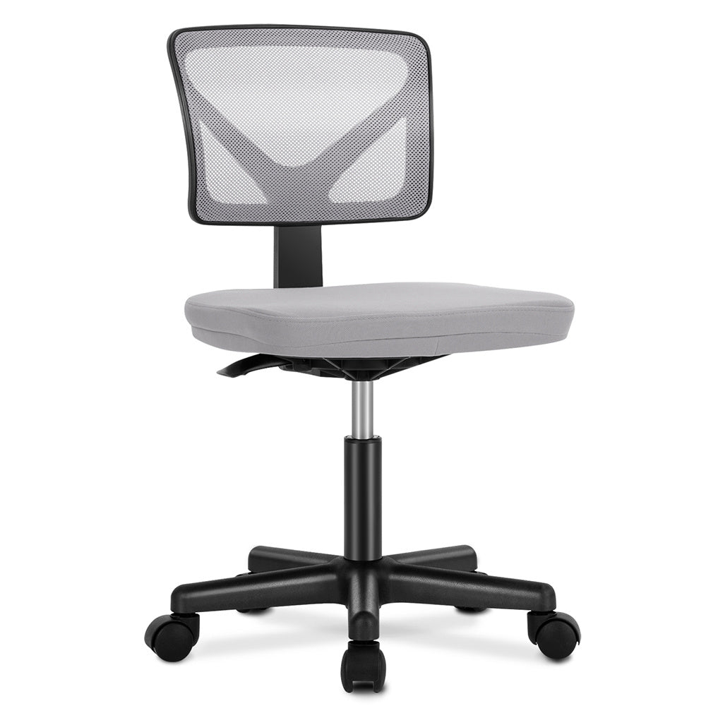 IDLE WAY Small Office Desk Chair with Wheels, Modern Rolling Armless Office Chair with Height Adjustable Comfortable Support, Cute Vanity Chair for Home Bedroom Office Study Make-up, Dressing Room