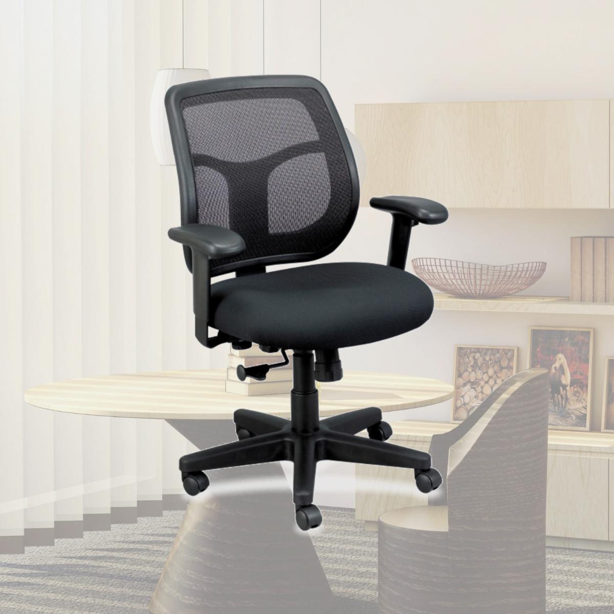 212 MAIN EUT 26 x 2 x 36 in. Mesh Office Chair & Fabric Seat - Black