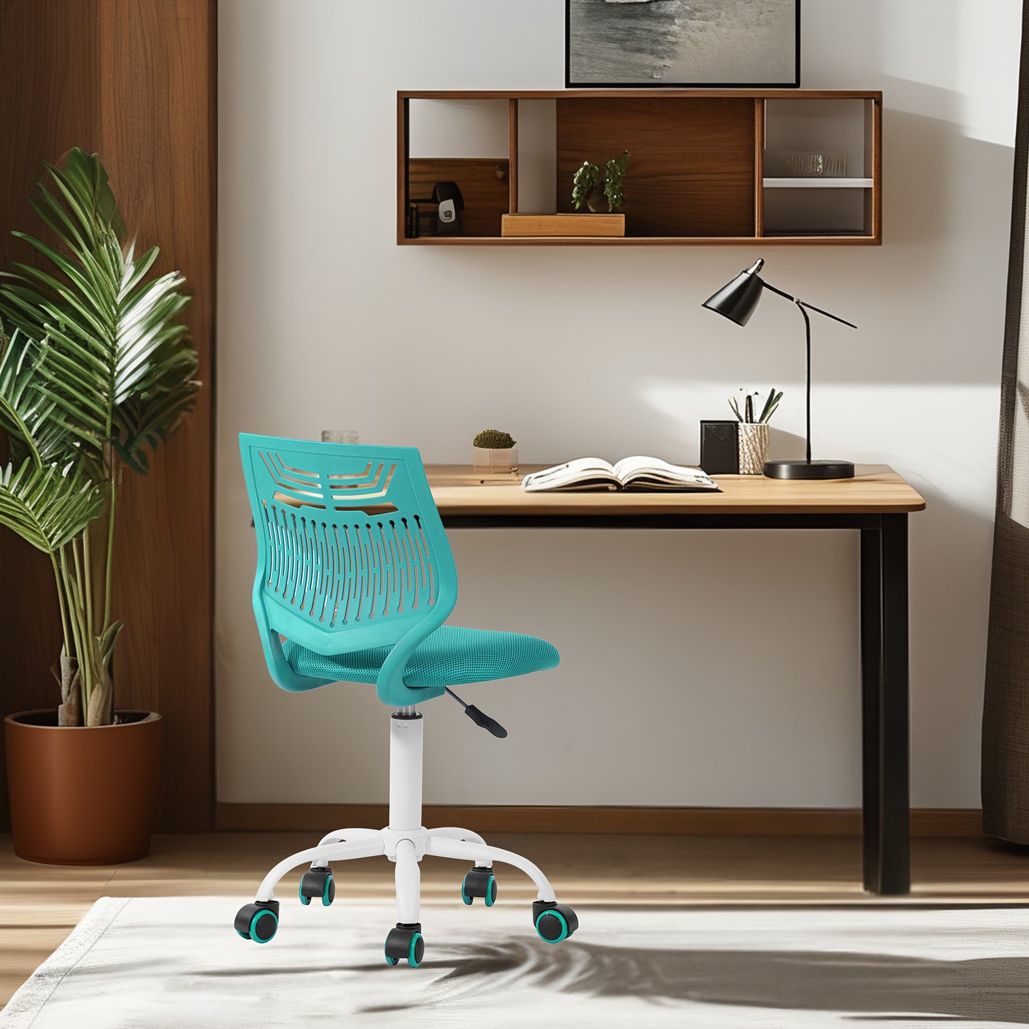 Ergonomic Modern Office Chair with Swivel Seat - Adjustable Height, Lumbar Support, Durable Metal Frame - Ideal for Home Office in Bright Pink\u002FPurple\u002FGreen