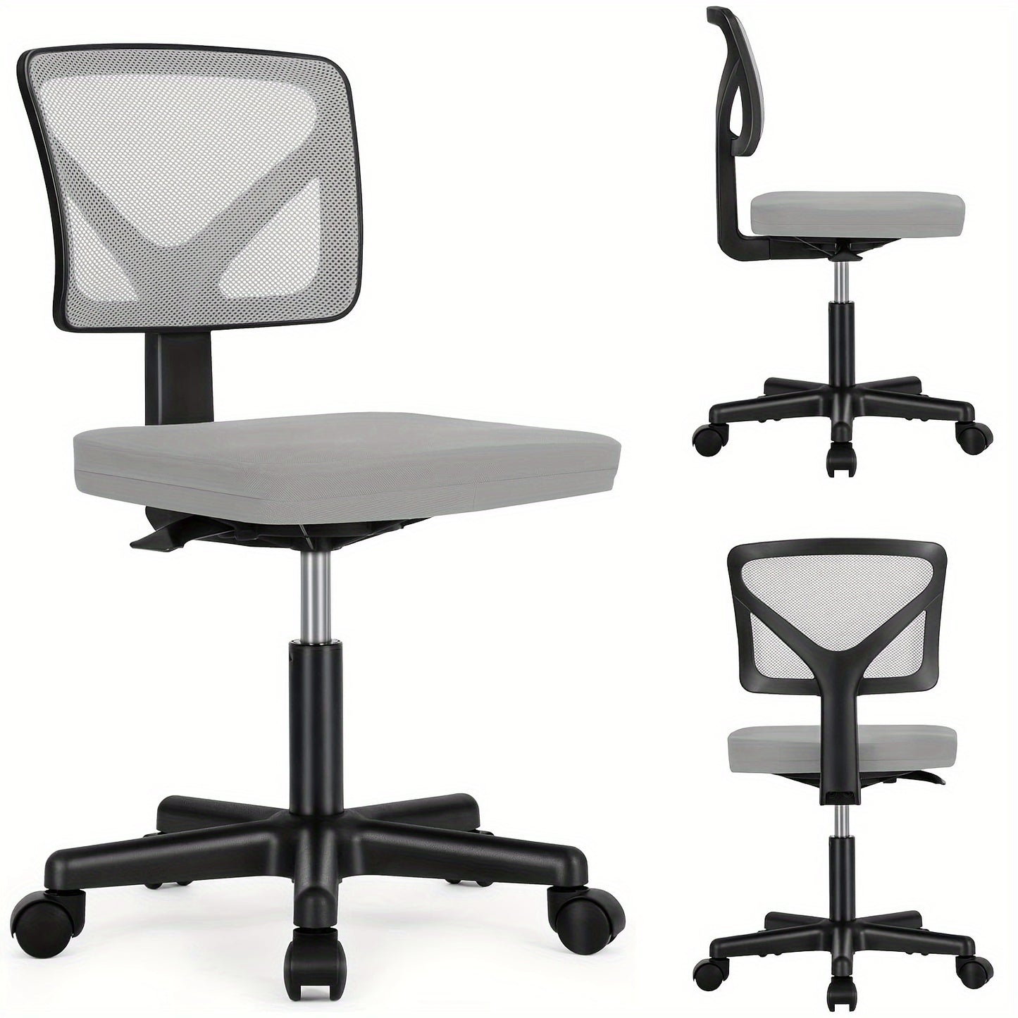 Low Back Mesh Armless Office Chair, Swivel Rolling Computer Chair Armless with Lumbar Support, Suitable for Bedroom Living Room Study Room Etc., Buy Individually Or in Combination, Choose According to Your Needs