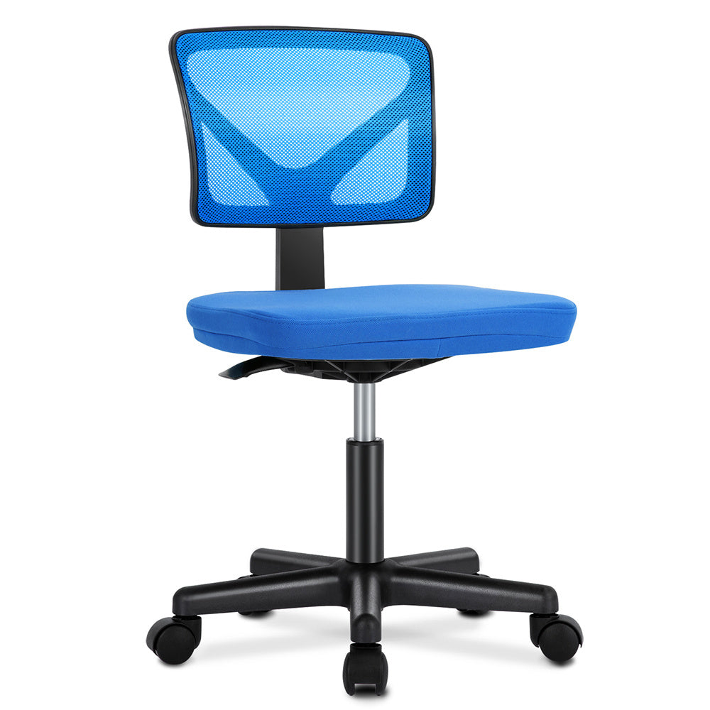 IDLE WAY Small Office Desk Chair with Wheels, Modern Rolling Armless Office Chair with Height Adjustable Comfortable Support, Cute Vanity Chair for Home Bedroom Office Study Make-up, Dressing Room