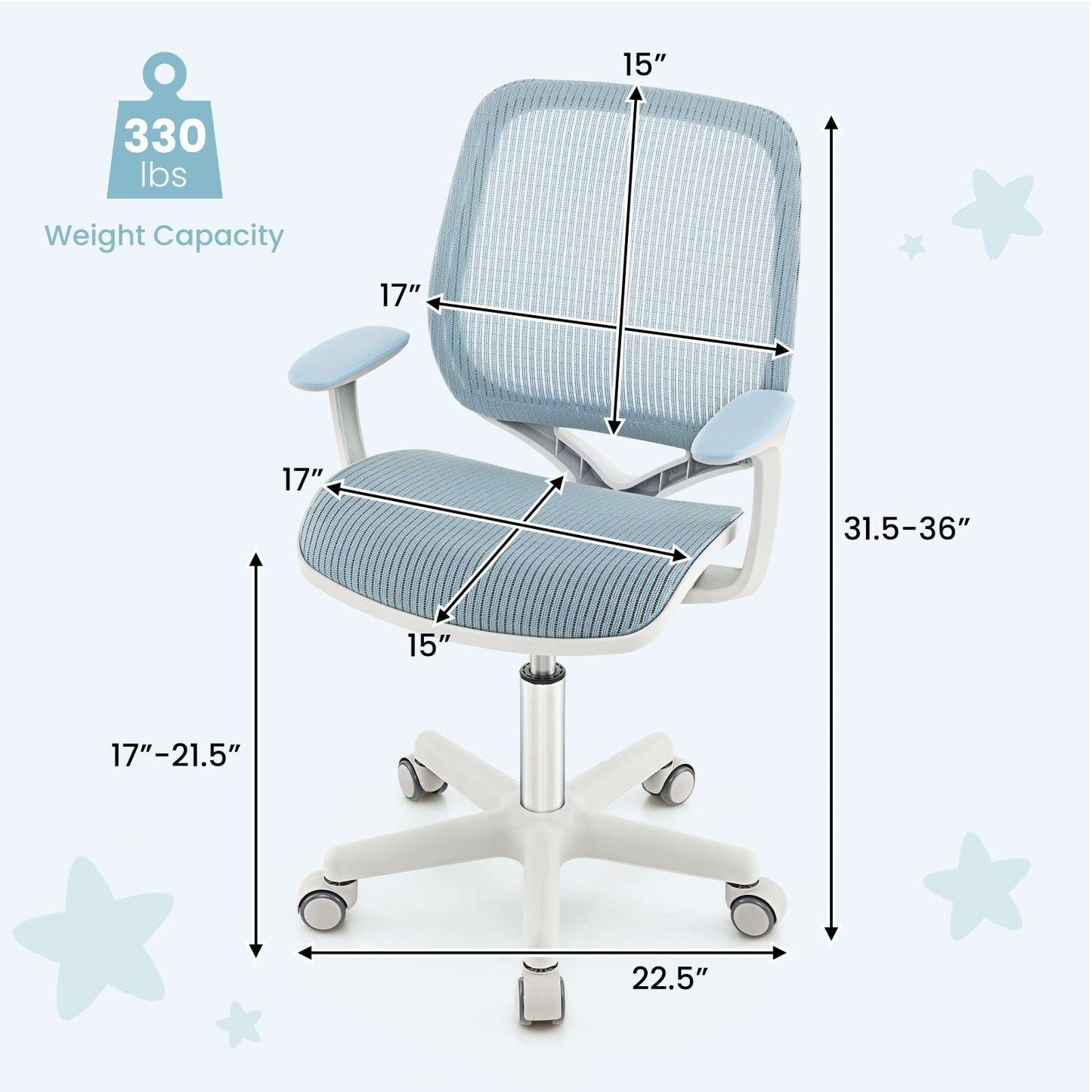 LIFEZEAL Desk Chair Swivel Mesh Computer Chair W\u002F Adjustable Height Purple
