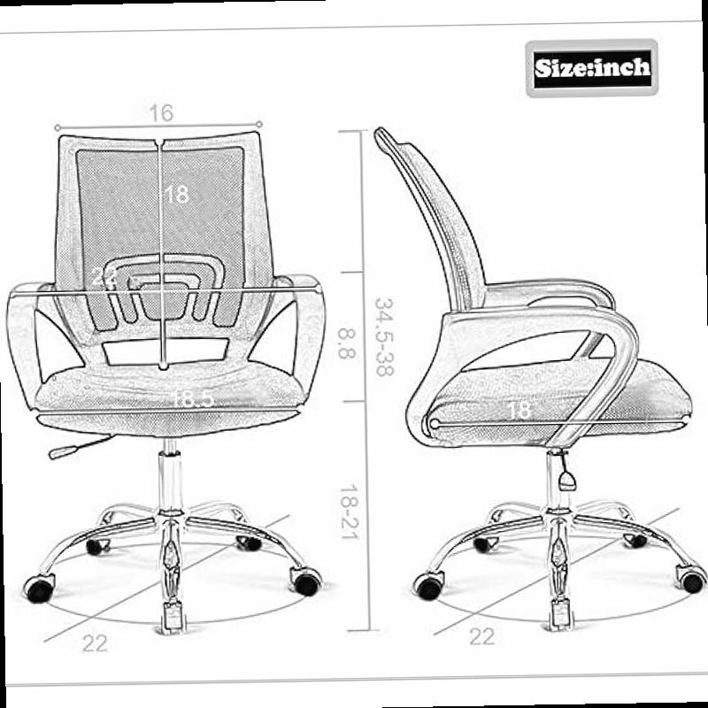 BestOffice Office Chair Ergonomic Cheap Desk Chair Mesh Computer Chair Lumbar Support Modern Executive Adjustable Stool Rolling Swivel Chair for Back Pain Black