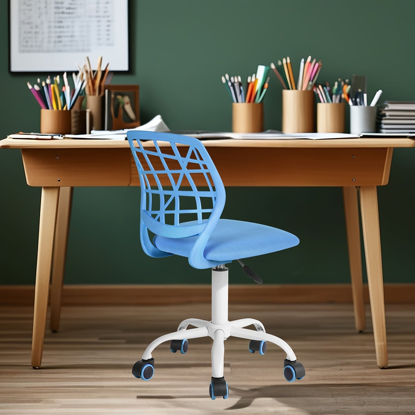 Ergonomic Pink Study Chair with Mesh Backrest & Padded Seat - Adjustable Height, Swivel Base for Desk and Home Office, Vibrant Design for Bedrooms and Study Areas, Desk Chair, FURNITURER