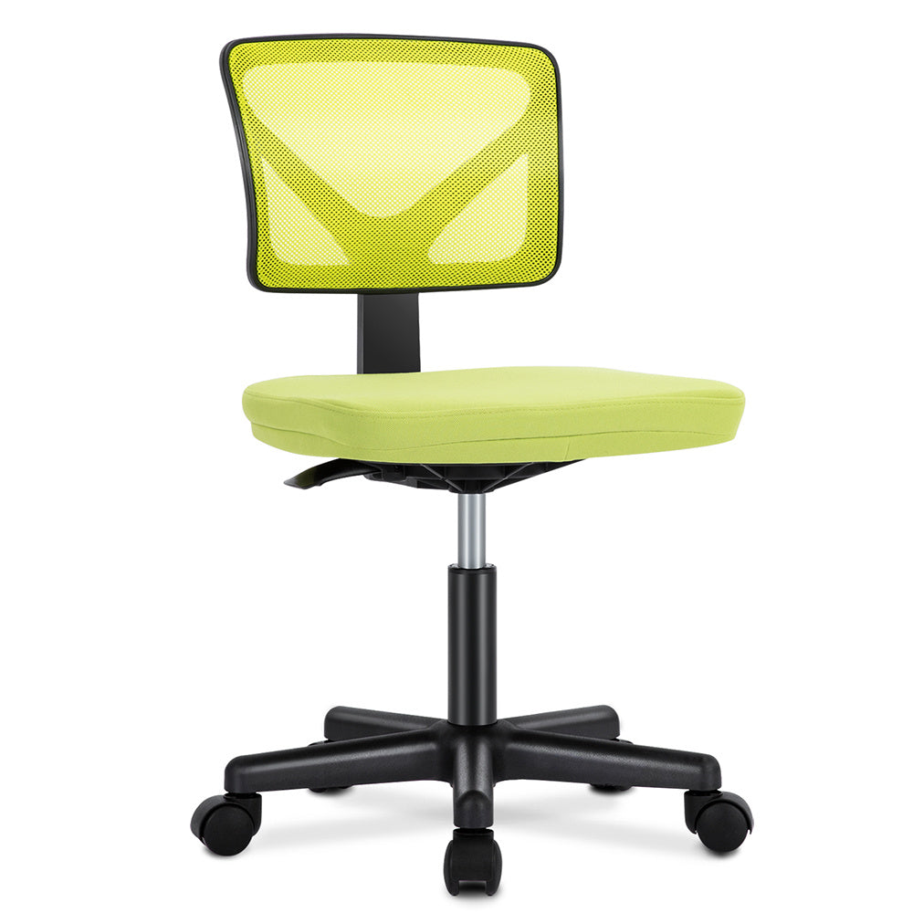 IDLE WAY Small Office Desk Chair with Wheels, Modern Rolling Armless Office Chair with Height Adjustable Comfortable Support, Cute Vanity Chair for Home Bedroom Office Study Make-up, Dressing Room