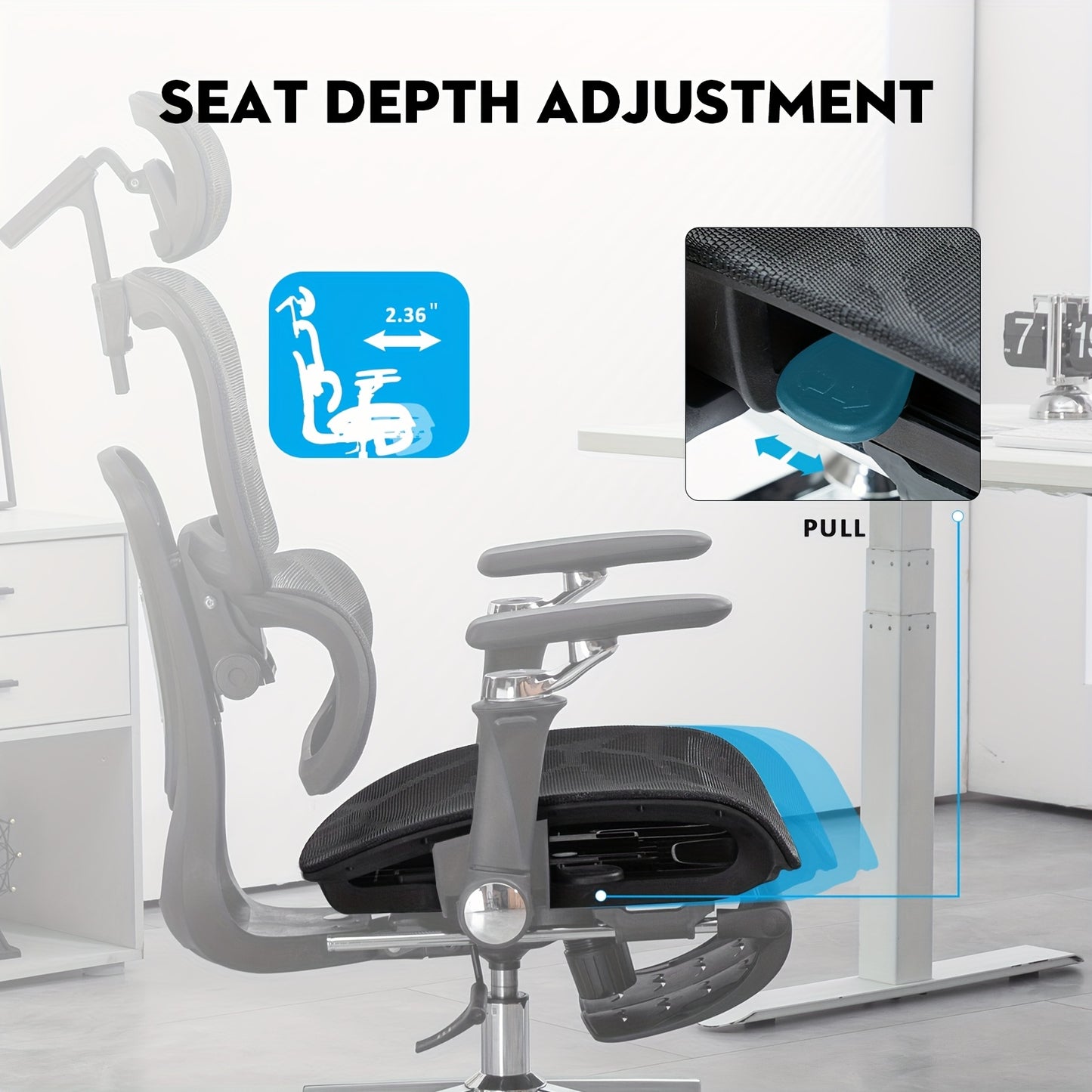Mesh Ergonomic Office Chair With Footrest, High Back Computer Gaming Chair With Lumbar Support, Back Support, 6D Armrests For Big And Tall Napping Work Chair