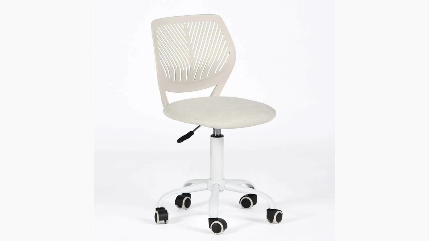 Homy Casa Compact Armless Office Chair, Adjustable Swivel Task Chair with Soft Cushion, Available in 7 Colors - Perfect for Home Office, Workspace, Bedroom, Study or Vanity