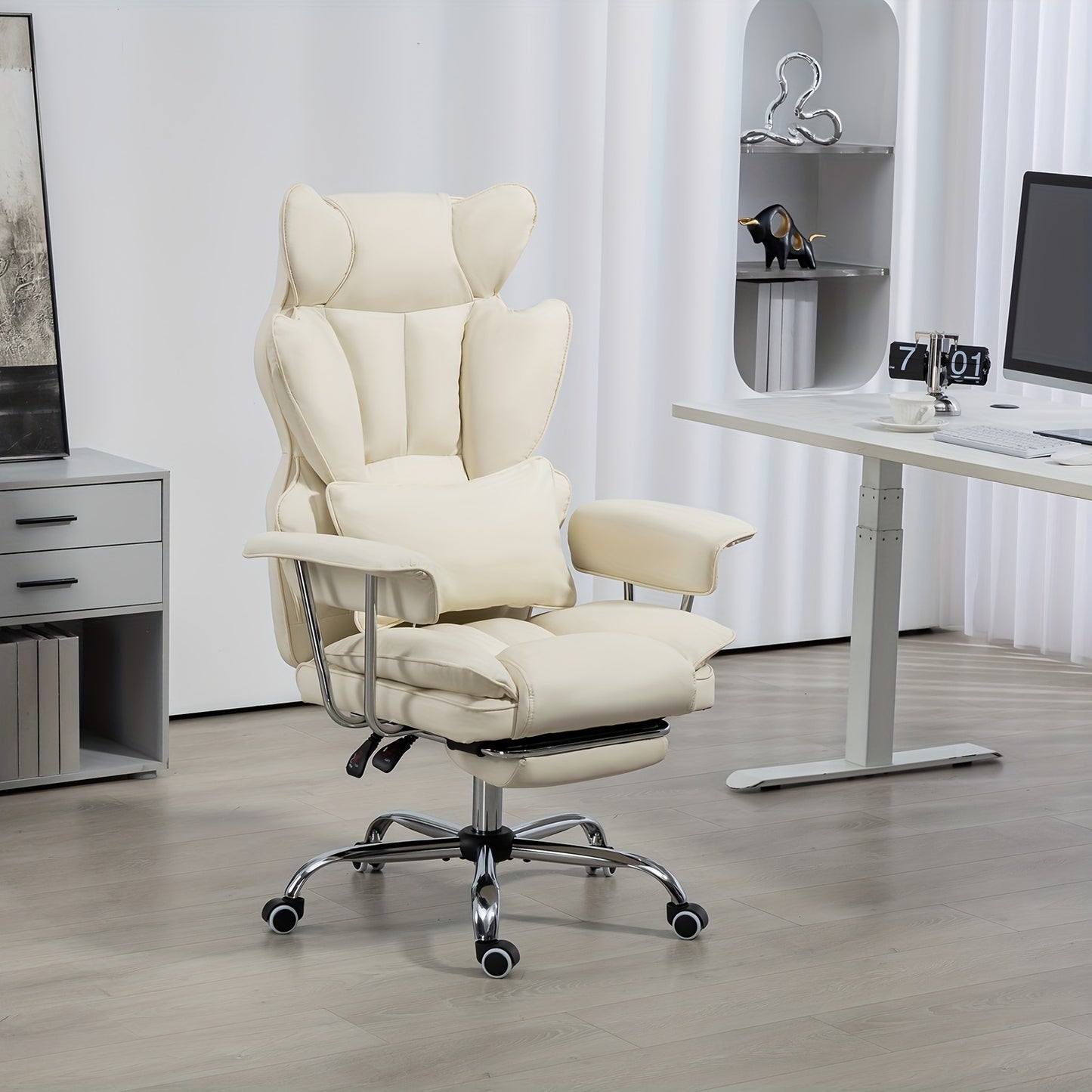 Big And Tall Desk Office Chair 400LBS | Computer Chair With Leg Rest And Lumbar Support, Executive Office Chair