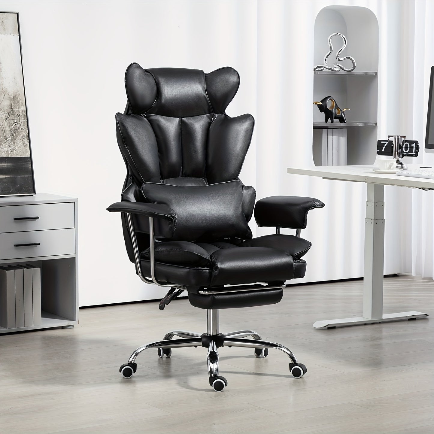 Big And Tall Desk Office Chair 400LBS | Computer Chair With Leg Rest And Lumbar Support, Executive Office Chair