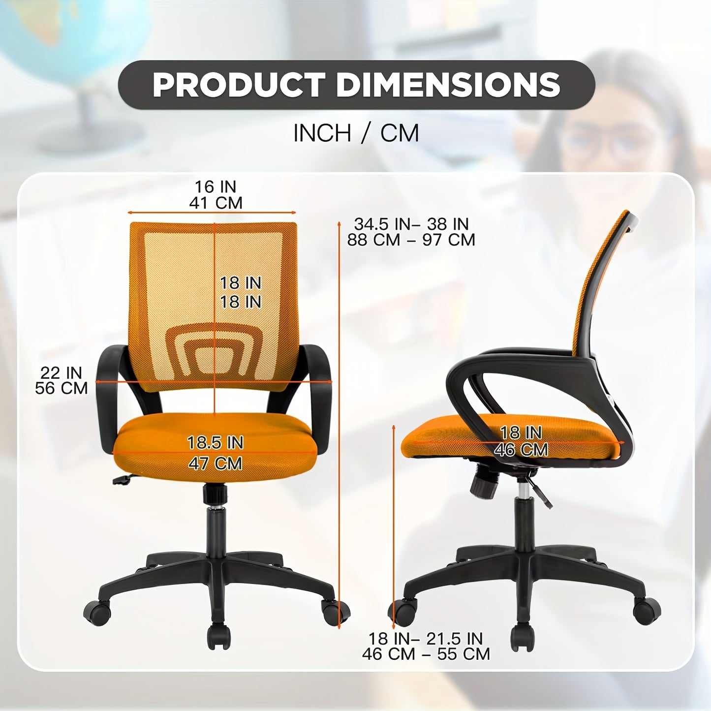2 Pack, Office Chair Computer Desk Task Chair Mesh Computer Chair Back Support Modern Executive Adjustable Chair for Men Women