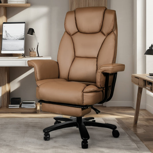 Big and Tall Office Chair 400LBS with Wide Seat and Arms, 160° Reclining Office Chair with Footrest, Comfortable Executive Office Desk Chair High Back, Computer Chair Home Office