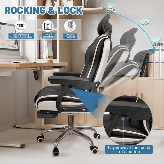 Ergonomic Adjustable Height Computer Chair, Metal Frame with Memory Foam Cushion, Open Back, Swivel, Armrests, and Wheels - Home Office Desk Chair, Home Office Chair | Contemporary Design | Metal Frame Chair, Office Chair Cushion