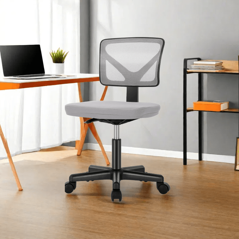 1pc Low Back Mesh Armless Office Chair, Swivel Rolling Armless Computer Chair with Lumbar Support, Can be Purchased Individually or in Combination