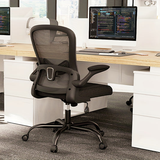 Ergonomic Office Chair, High Back Mesh Wide Seat, Gas Spring Double Monitor Stand, 3 Height Levels Under Desk Footrest, Perfect Match For Office With Multiple Choices.