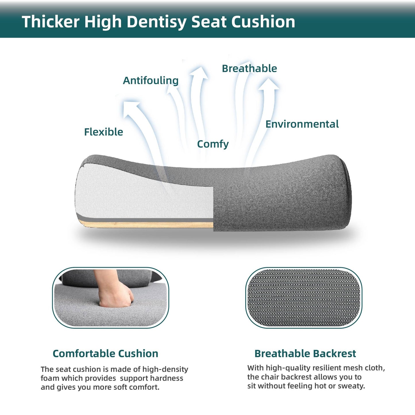 Home Office Desk Chair with Footrest and Headrest, High-Back Mesh Rolling Swivel Reclining Chairs with Wheels, Comfortable Headrest, Lumbar Support, Comfy Arms for Home, Office, Gaming, Student