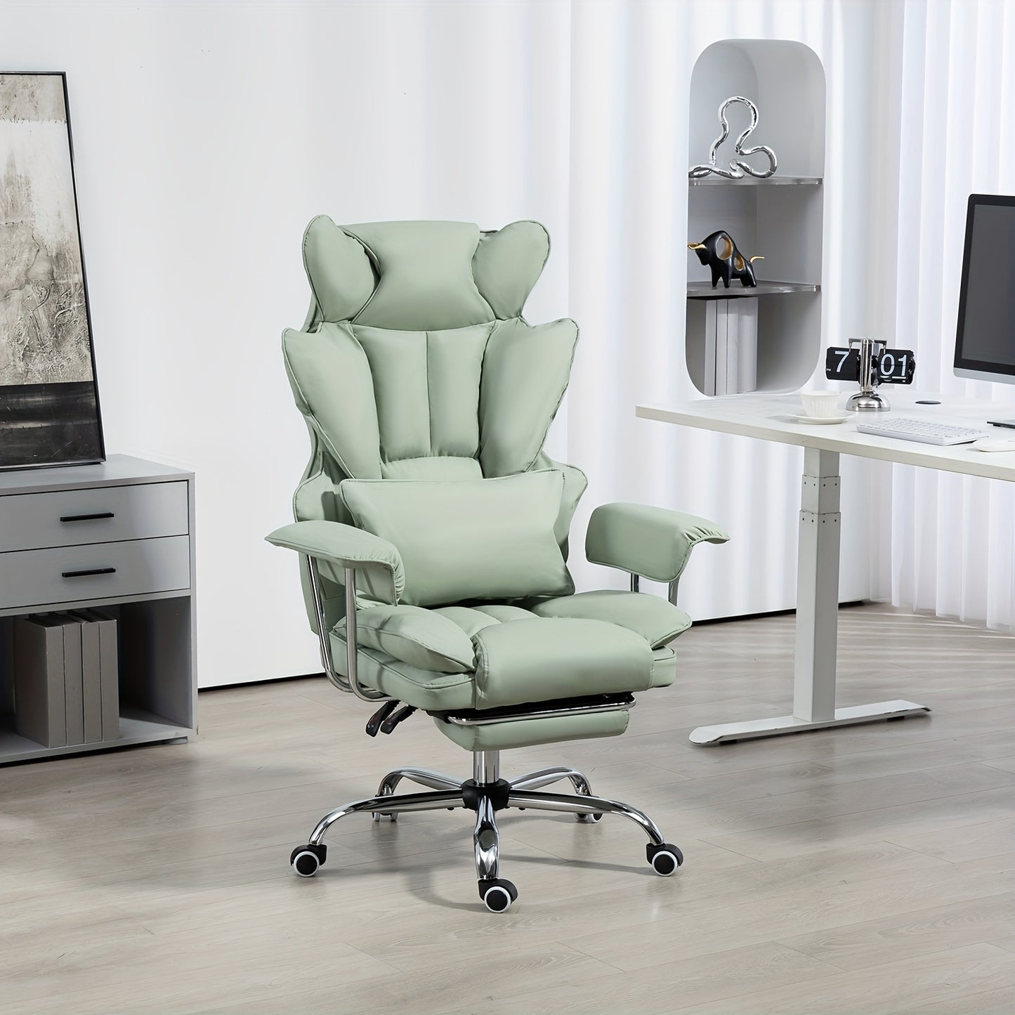 Big And Tall Desk Office Chair 400LBS | Computer Chair With Leg Rest And Lumbar Support, Executive Office Chair